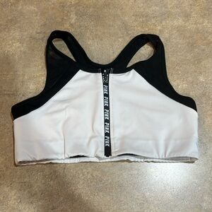 Women’s Victoria’s Secret pink unlined zip up sports bra size large